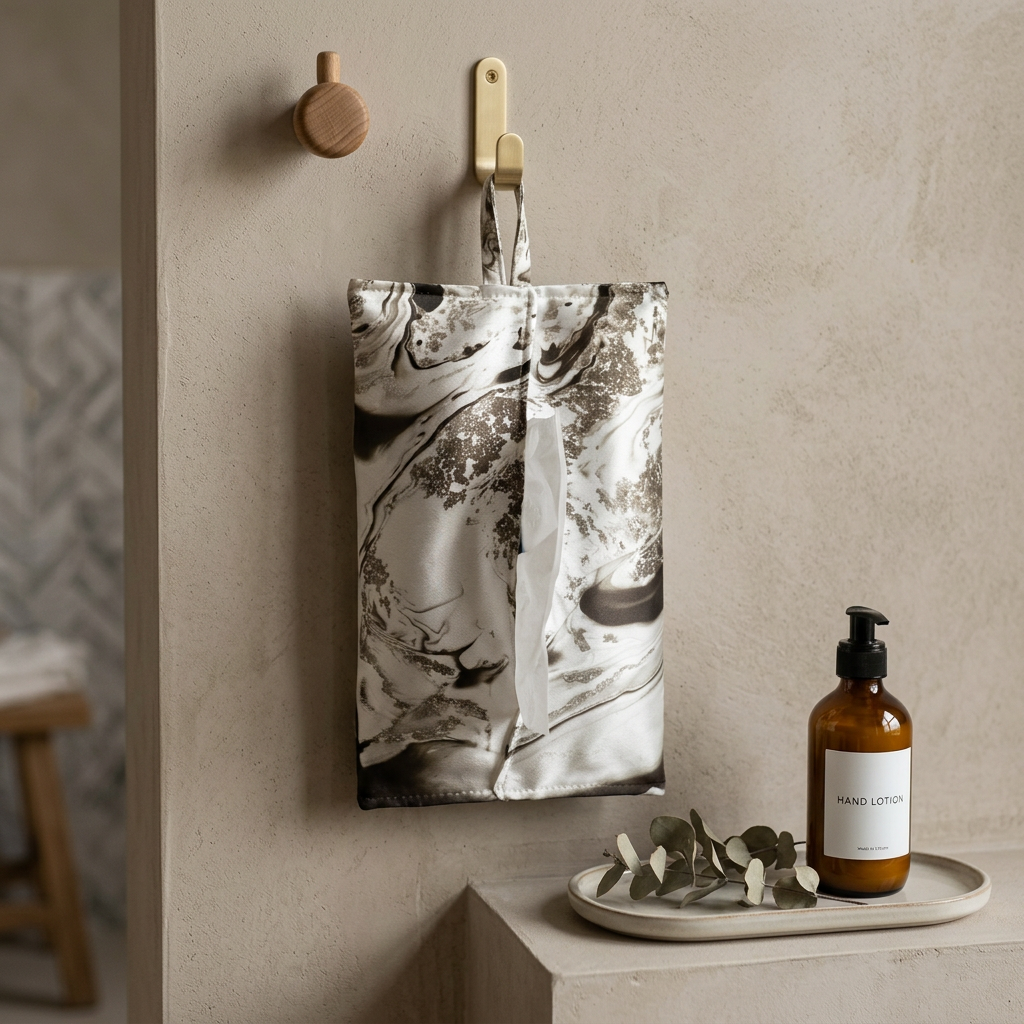 Silk Tissue Pouch Wearable Marbling Art · Handcrafted · One of a Kind