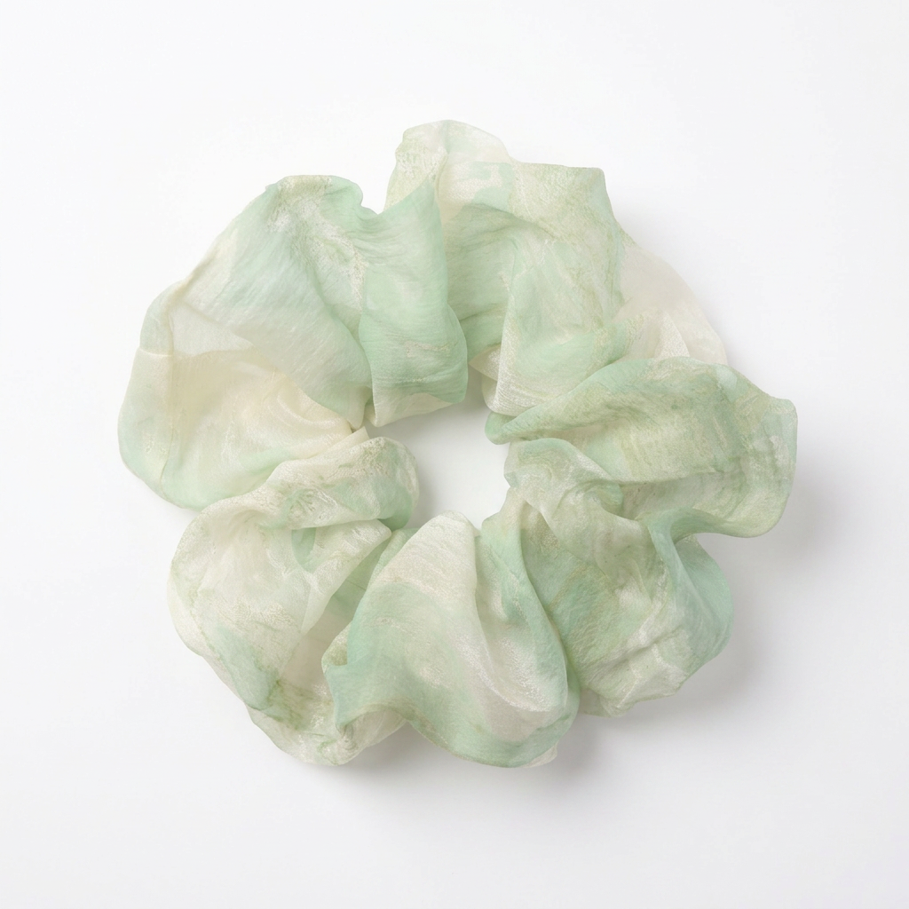 Sheer Organza Scrunchie Wearable Marbling Art · Handcrafted · One of a Kind