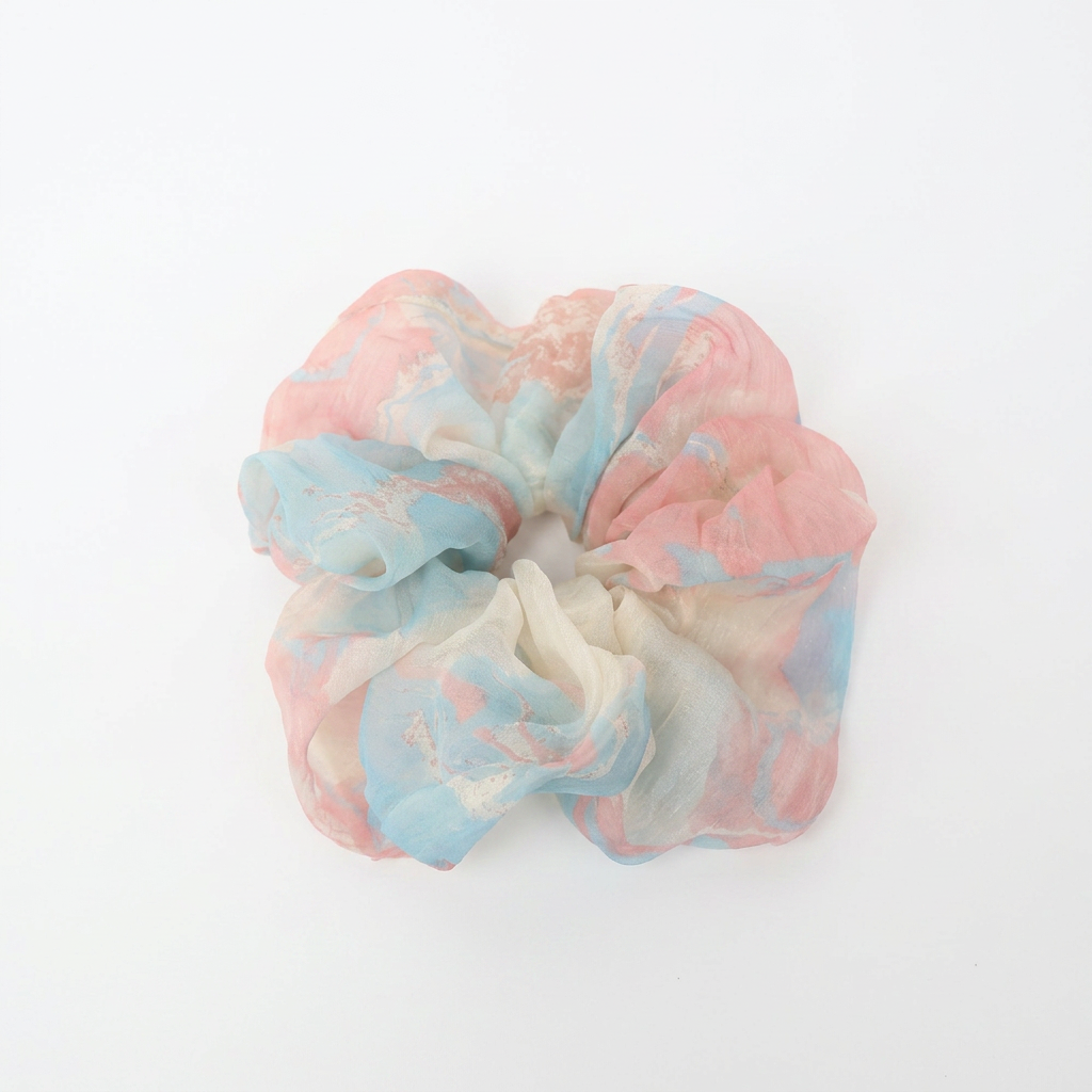Sheer Organza Scrunchie Wearable Marbling Art · Handcrafted · One of a Kind