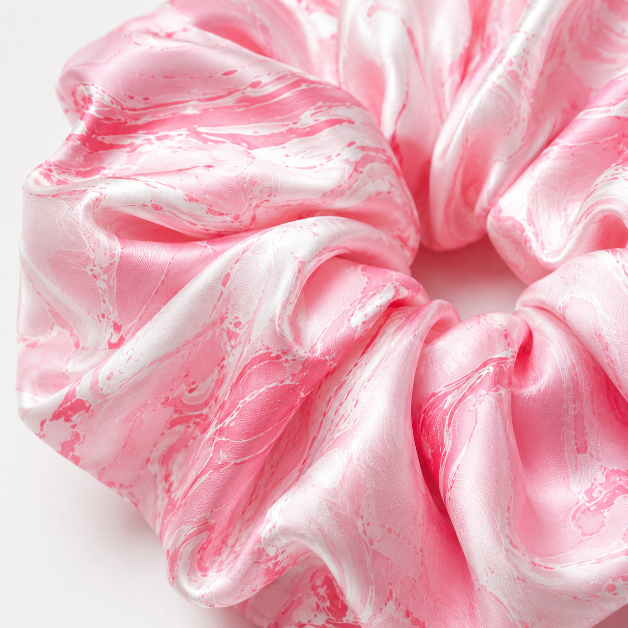 One-of-a-Kind Marbled Silk Scrunchie