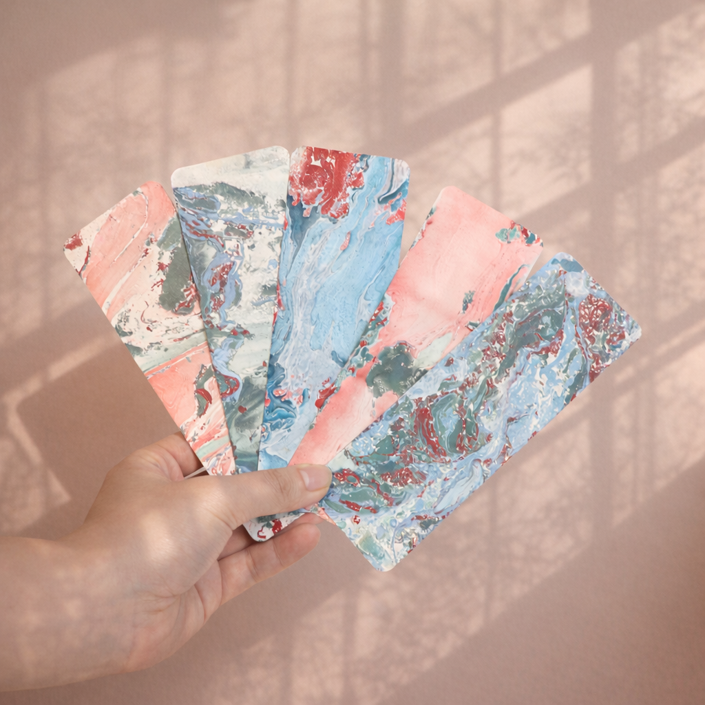 Bookmark Set (5-Piece Set) Marbling Art Objects · Handcrafted · One of a Kind