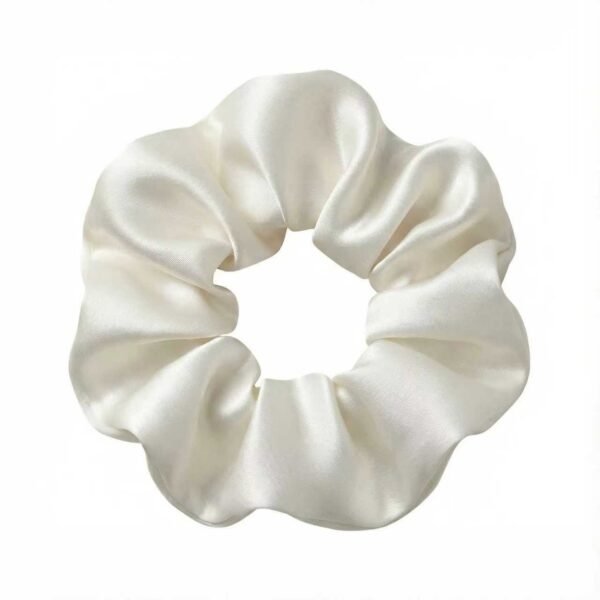 White Silk Scrunchies